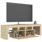 vidaXL TV skrinka s LED svetlami, dub sonoma 140x36,5x40 cm – Obrázok 6