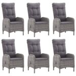 vidaXL 7-dielna záhradná jedálenská súprava sivá – Obrázok 5