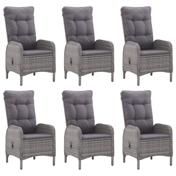 vidaXL 7-dielna záhradná jedálenská súprava sivá – Obrázok 5