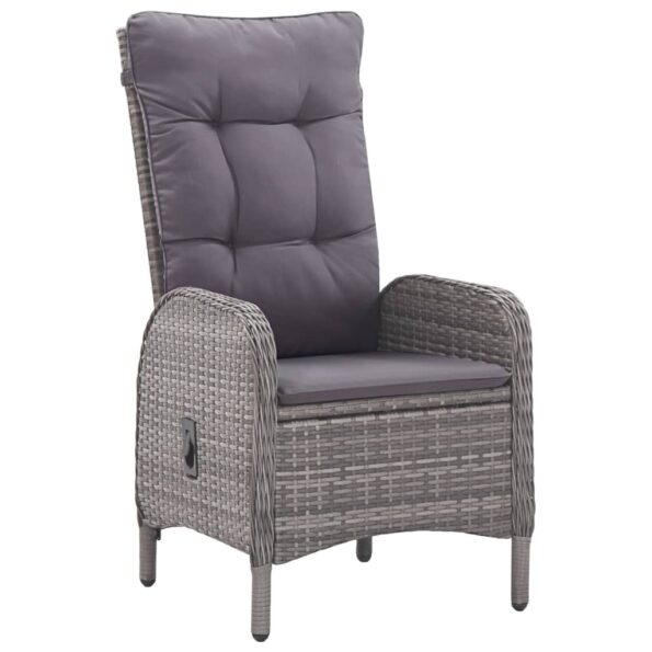 vidaXL 7-dielna záhradná jedálenská súprava sivá – Obrázok 6