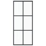 vidaXL Posuvné dvere s kovaním ESG sklo a hliník 90x205 cm – Obrázok 3