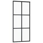 vidaXL Posuvné dvere s kovaním ESG sklo a hliník 90x205 cm – Obrázok 5