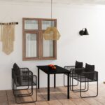 vidaXL 5-dielna záhradná jedálenská súprava čierna