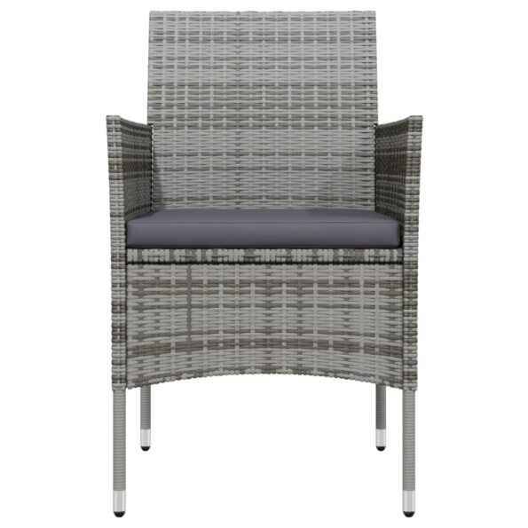 vidaXL 5-dielna záhradná jedálenská súprava s poduškami sivá a čierna – Obrázok 4