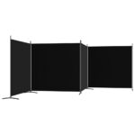 vidaXL 4-panelový paraván čierny 698x180 cm látka – Obrázok 5