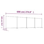vidaXL 4-panelový paraván čierny 698x180 cm látka – Obrázok 8