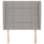 vidaXL Čelo postele so záhybmi bledosivé 83x23x118/128 cm látka – Obrázok 3