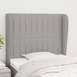 vidaXL Čelo postele so záhybmi bledosivé 93 x 23 x 118/128 cm látka