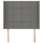 vidaXL Čelo postele so záhybmi tmavosivé 93x16x118/128 cm látka – Obrázok 3