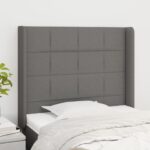 vidaXL Čelo postele so záhybmi tmavosivé 93x16x118/128 cm látka