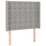 vidaXL Čelo postele so záhybmi bledosivé 103x16x118/128 cm látka – Obrázok 2