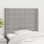 vidaXL Čelo postele so záhybmi bledosivé 103x16x118/128 cm látka