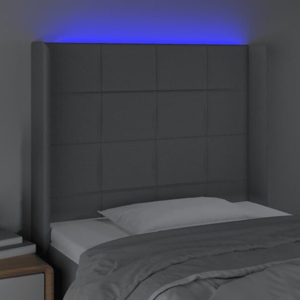 VXL8720287306665_g_en_hd_2.jpg vidaXL Čelo postele s LED bledosivé 83x16x118/128 cm látka – Obrázok 4