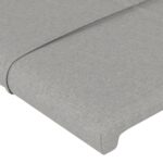vidaXL Čelo postele s LED bledosivé 83x16x118/128 cm látka – Obrázok 5