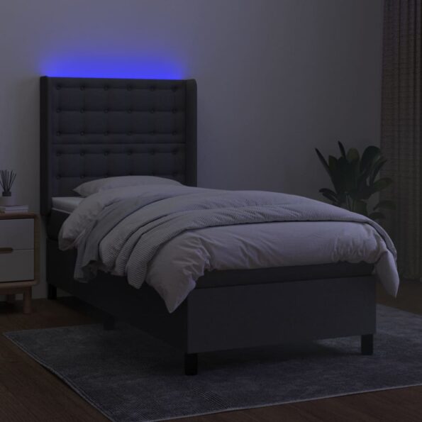 VXL8720287352235_g_en_hd_1.jpg vidaXL Posteľ boxsping s matracom a LED tmavosivá 100x200 cm látka – Obrázok 3