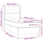 vidaXL Posteľ boxsping s matracom a LED tmavosivá 100x200 cm látka – Obrázok 8