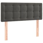 vidaXL Posteľ boxsping s matracom a LED tmavosivá 100x200 cm zamat – Obrázok 7