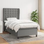 vidaXL Boxspring posteľ s matracom tmavosivá 100x200 cm látka