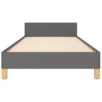 vidaXL Posteľný rám s čelom tmavosivý 100x200 cm látka – Obrázok 6