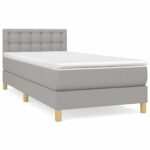 vidaXL Boxspring posteľ s matracom bledosivý 100x200 cm látka – Obrázok 2