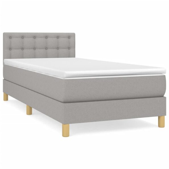vidaXL Boxspring posteľ s matracom bledosivý 100x200 cm látka – Obrázok 2