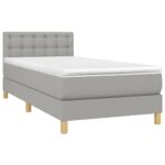 vidaXL Boxspring posteľ s matracom bledosivý 100x200 cm látka – Obrázok 3