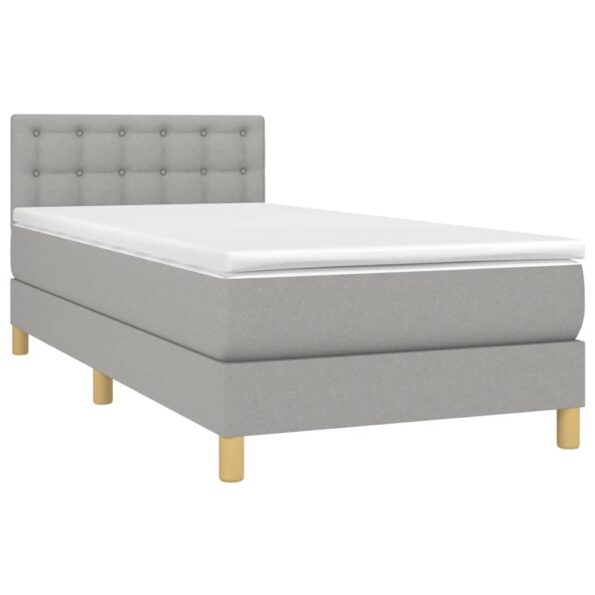 vidaXL Boxspring posteľ s matracom bledosivý 100x200 cm látka – Obrázok 3