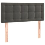 vidaXL Posteľný rám boxspring s matracom tmavosivý 100x200 cm zamat – Obrázok 6