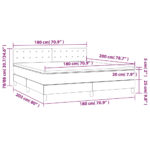 vidaXL Posteľný rám boxspring s matracom tmavosivý 180x200 cm zamat – Obrázok 7
