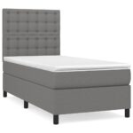 vidaXL Boxspring posteľ s matracom tmavosivá 100x200 cm látka – Obrázok 2