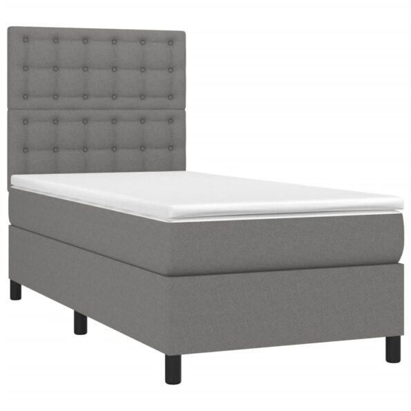 vidaXL Boxspring posteľ s matracom tmavosivá 100x200 cm látka – Obrázok 3