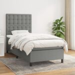 vidaXL Boxspring posteľ s matracom tmavosivá 100x200 cm látka