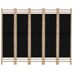 vidaXL Skladací 5-panelový paraván 200 cm bambus a plátno – Obrázok 4