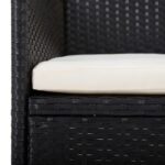 vidaXL 7-dielna záhradná jedálenská súprava s vankúšmi čierna – Obrázok 6