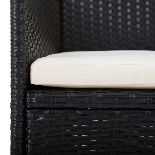 vidaXL 7-dielna záhradná jedálenská súprava s vankúšmi čierna – Obrázok 6
