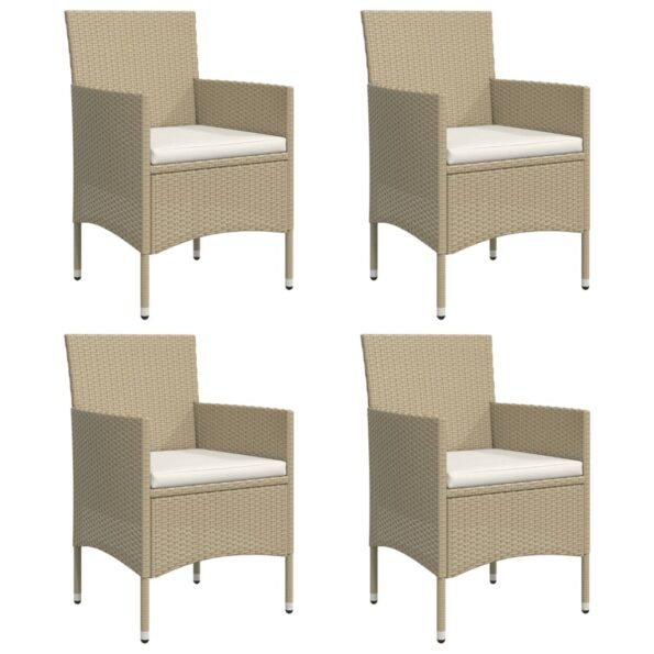 vidaXL 5-dielna záhradná jedálenská súprava s vankúšmi béžová a čierna – Obrázok 4