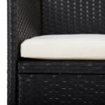 vidaXL 5-dielna záhradná jedálenská súprava s poduškami čierna – Obrázok 6
