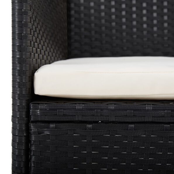 vidaXL 7-dielna záhradná jedálenská súprava s vankúšmi čierna – Obrázok 6