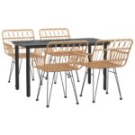 vidaXL 5-dielna záhradná jedálenská súprava polyratan – Obrázok 3