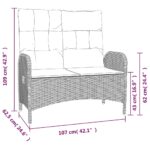 vidaXL 2-dielna záhradná jedálenská sada s podložkami sivá polyratan – Obrázok 7