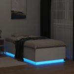 vidaXL Posteľný rám s LED svetlami čierny 90x190 cm kompozitné drevo – Obrázok 4