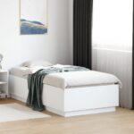 vidaXL Posteľný rám s LED svetlami čierny 90x190 cm kompozitné drevo – Obrázok 5