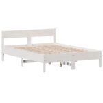 vidaXL Posteľ s matracom biela 120x200 cm borovicový masív – Obrázok 2