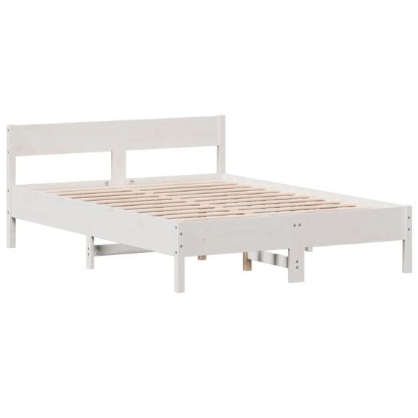vidaXL Posteľ s matracom biela 120x200 cm borovicový masív – Obrázok 2