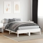 vidaXL Posteľ s matracom biela 120x200 cm borovicový masív – Obrázok 3