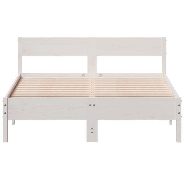 vidaXL Posteľ s matracom biela 120x200 cm borovicový masív – Obrázok 4