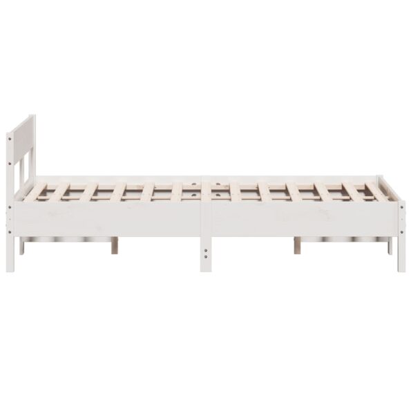vidaXL Posteľ s matracom biela 120x200 cm borovicový masív – Obrázok 5