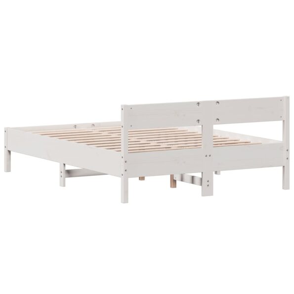 vidaXL Posteľ s matracom biela 120x200 cm borovicový masív – Obrázok 6
