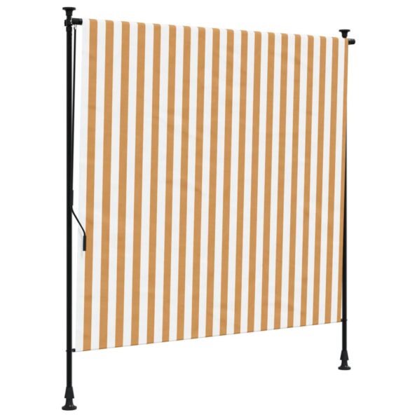 vidaXL Vonkajšia roleta oranžovo-biela 150x270 cm látka a oceľ – Obrázok 2