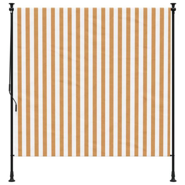 vidaXL Vonkajšia roleta oranžovo-biela 150x270 cm látka a oceľ – Obrázok 3